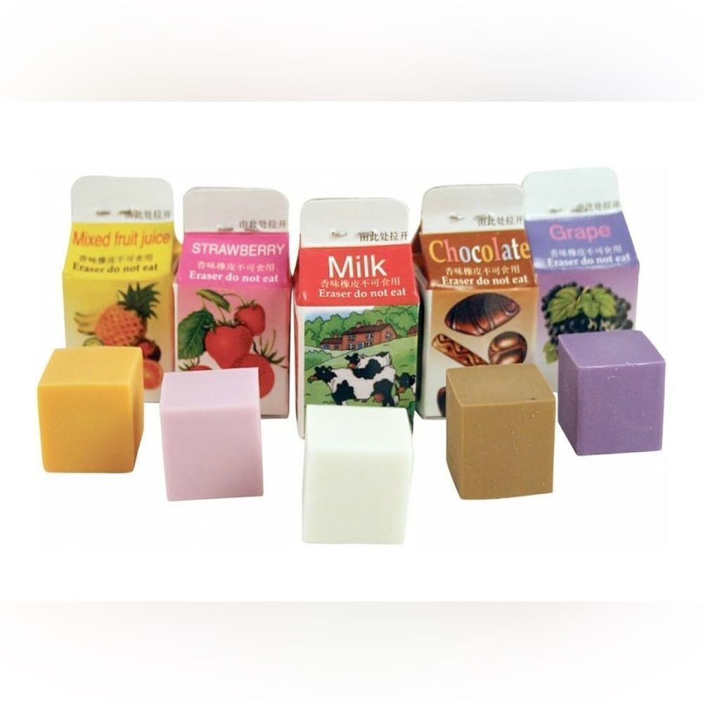 Kikkerland Fruit and Chocolate Scented Erasers Set new